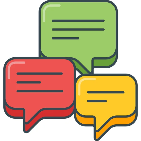 Chat Comment Conversation Icon Filled Outline Style — Stock Vector