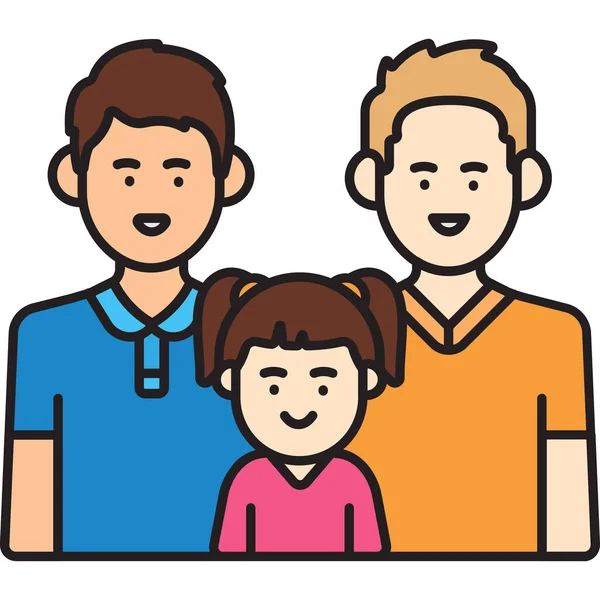 Ikona Dzieci Ojców Rodziny Stylu Wypełnionym — Wektor stockowy