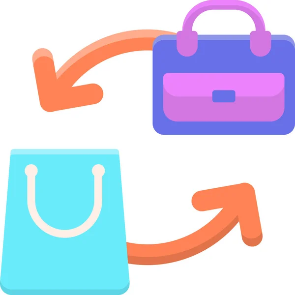B2C Tasche Business Ikone Der Kategorie Shopping Commerce — Stockvektor
