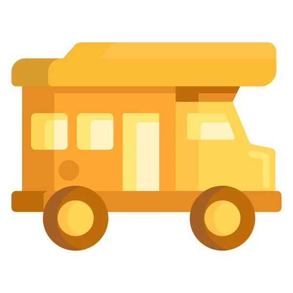 Campervan Park Icon Flat Style — стоковый вектор