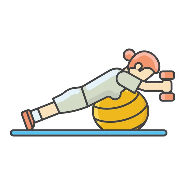 Dumbbells Ασκεί Εικονίδιο Γυμναστικής Στυλ Γεμάτο Περίγραμμα — Διανυσματικό Αρχείο