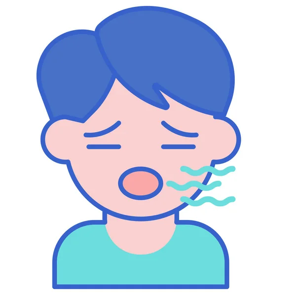 Bad Breath Mouth Icon Filled Outline Style — Stock Vector