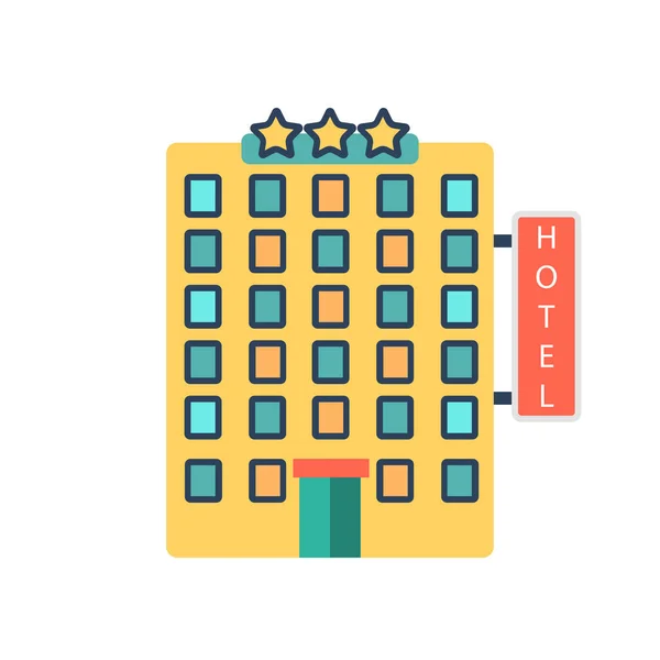 Hotel Inn Lodge Icon Flat Style — Stockvector