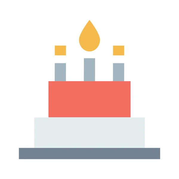 年齢誕生日ケーキのアイコンをフラットスタイルで — ストックベクタ