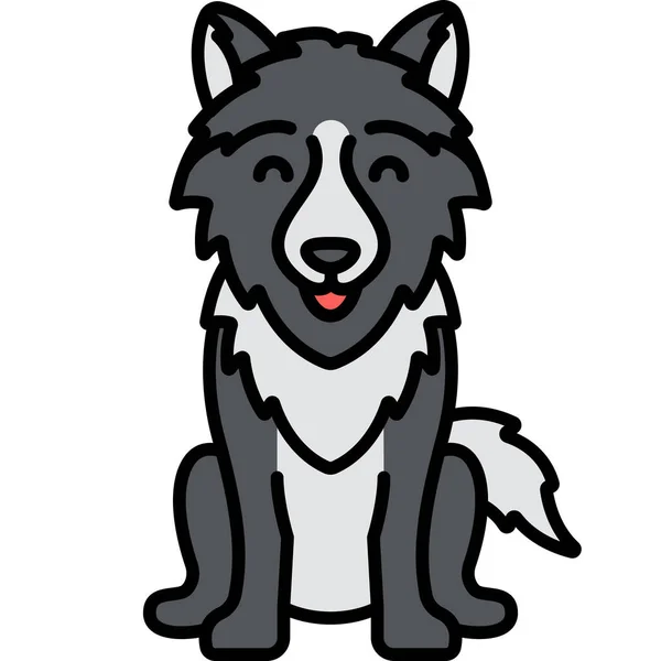 Ikona Zvířecího Vlka Stylu Vyplněného Obrysu — Stockový vektor