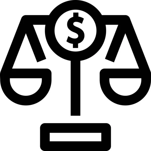 Balansschaal Dollarpictogram — Stockvector