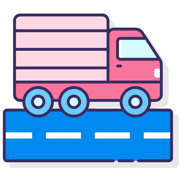 Icono Camión Transporte Por Carretera — Vector de stock