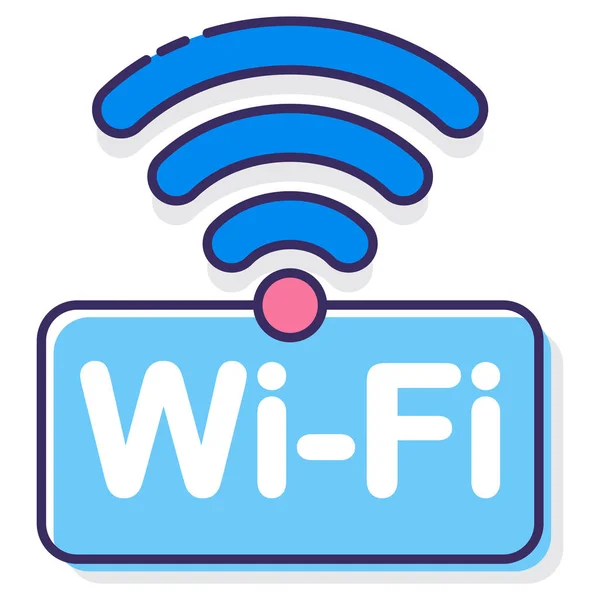 Internet Connection Wifi Icon Filled Outline Style — стоковый вектор