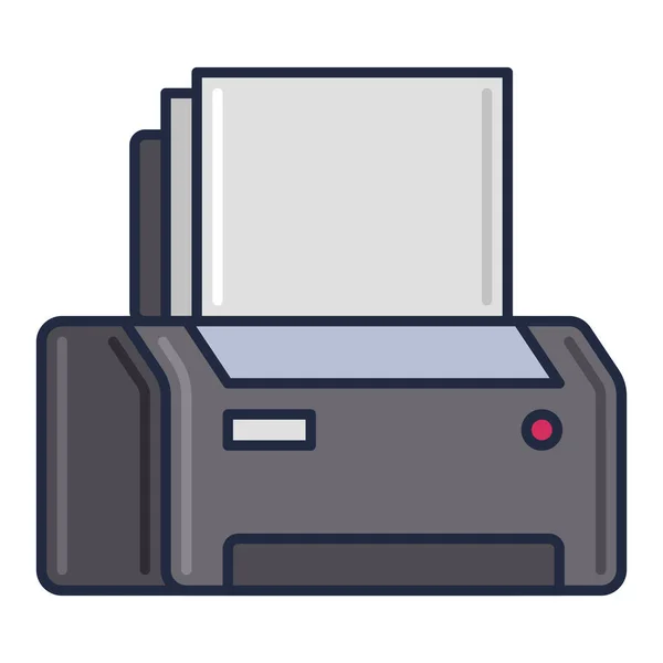 Máquina Papel Icono Impresión — Vector de stock