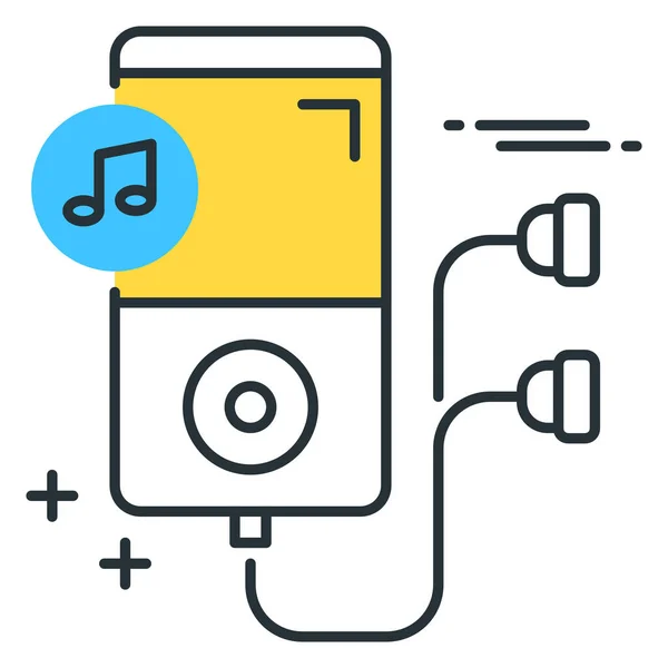 Mp4 Player Audio Icon Outline Style — ストックベクタ