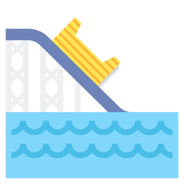 Flume Log Park Icon — Vector de stock