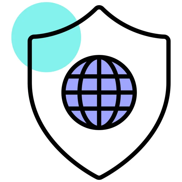 Data Privacy Gdpr Network Security Icon Filled Outline Style — Stock Vector