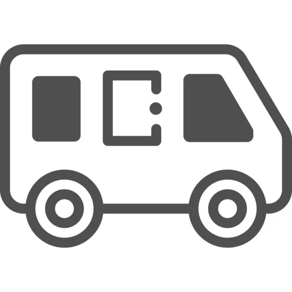 Autobús Transporte Público Escuela Autobús Icono Estilo Sólido — Vector de stock