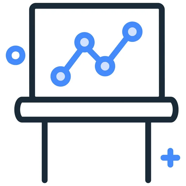 Analytics Business Chart Ikon Fyllig Skiss Stil — Stock vektor