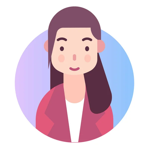 Avatar Icono Gente Femenina Estilo Plano — Vector de stock