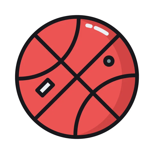 Baloncesto Bola Llena Contorno Icono Estilo Contorno Lleno — Vector de stock