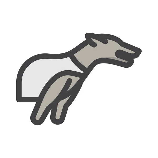 Hond Race Hond Racen Dogbetting Pictogram Gevulde Outline Stijl — Stockvector