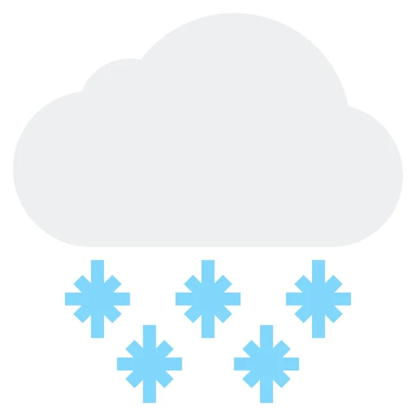 平らなスタイルで雲の雪のアイコン — ストックベクタ