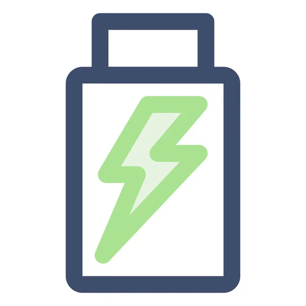 Battery Charging Electric Power Icon Filled Outline Style — Stock Vector