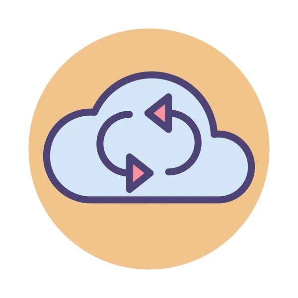 Synchronisierungssymbol Für Cloud Synchronisierung Ausgefülltem Umriss — Stockvektor