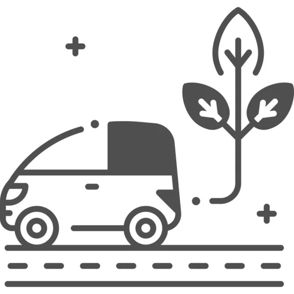Öko Auto Elektroauto Umwelt Ikone Der Kategorie Ökologie Ökologie — Stockvektor