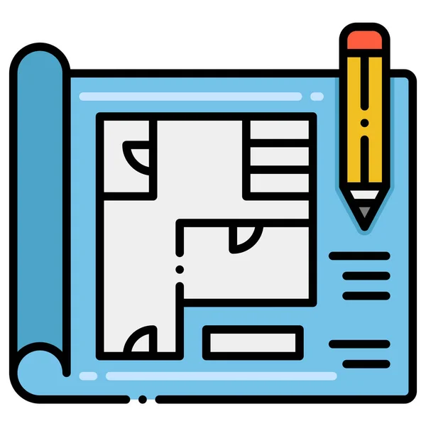 청사진 디자인 아이콘 — 스톡 벡터