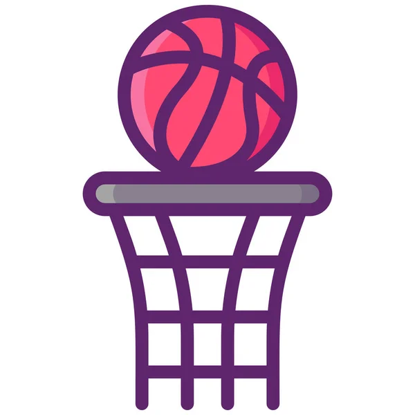 Košík Basketbal Obruč Ikona — Stockový vektor