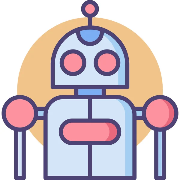 Robô Robô Robô Ícone Estilo Esboço Preenchido — Vetor de Stock