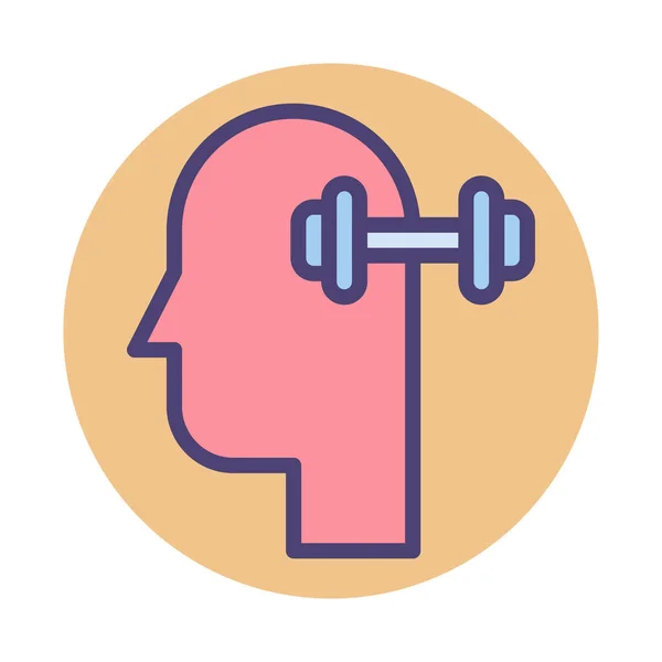 Icône Formation Cerveau Entraînement Cerveau Dans Style Badge — Image vectorielle