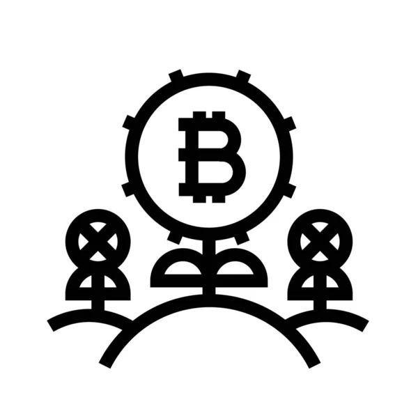 Bitcoin Farm Bitcoin Farm Icon Outline Style — Stock Vector