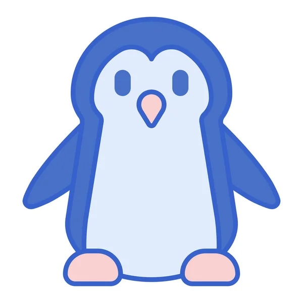 Icono Pingüino Hielo Animal Estilo Contorno Lleno — Archivo Imágenes Vectoriales