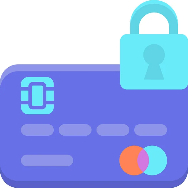 Tarjeta Crédito Icono Protección Categoría Shopping Ecommerce — Archivo Imágenes Vectoriales