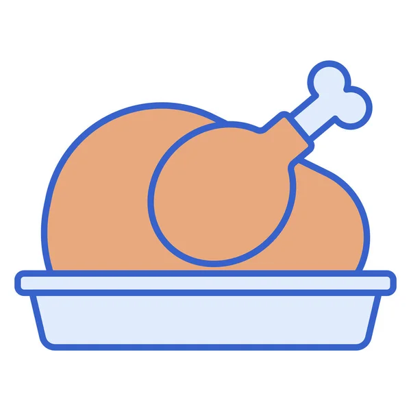 Hühnchen Kochen Dinner Ikone — Stockvektor