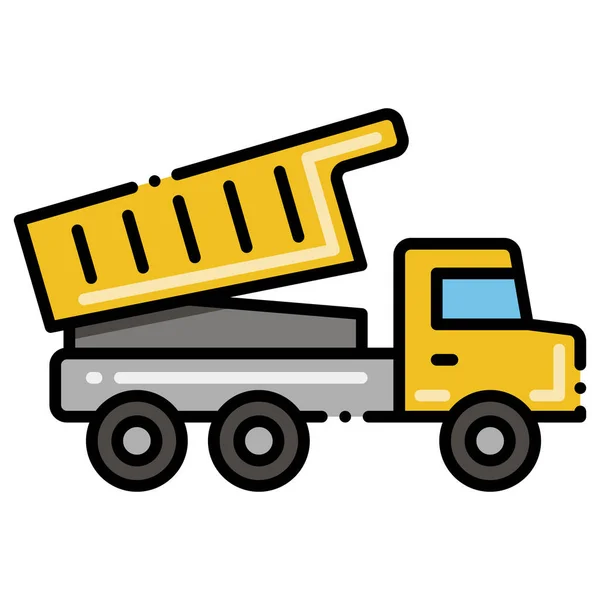 Konstruktion Dump Lastbil Ikon — Stock vektor