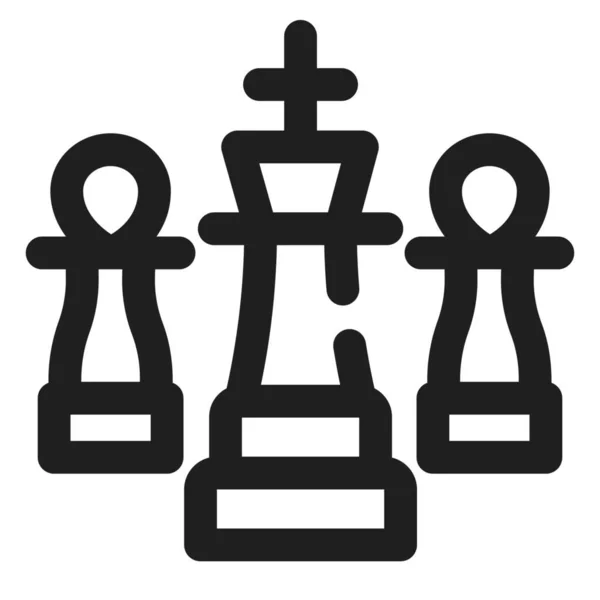 棋盘竞赛图标 轮廓风格 — 图库矢量图片