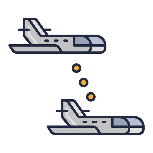连接航班图标的航空公司 — 图库矢量图片