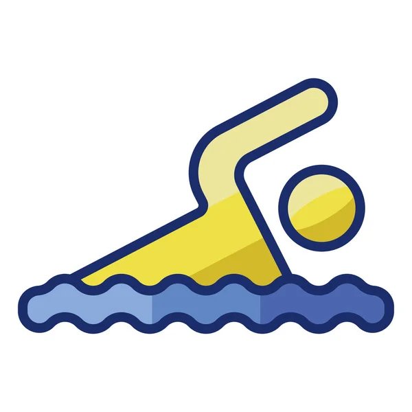 Значок Басейну Спортивного Плавання Заповненому Стилі — стоковий вектор
