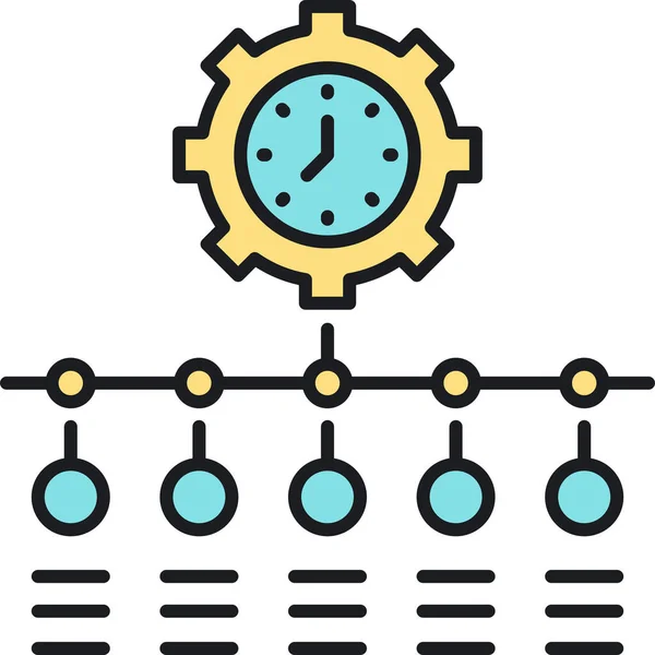 Ícone Progresso Processo Gráfico Gantt Estilo Esboço Preenchido — Vetor de Stock