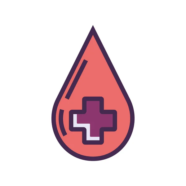 Gota Sangre Icono Donación Sangre Estilo Contorno Lleno — Archivo Imágenes Vectoriales