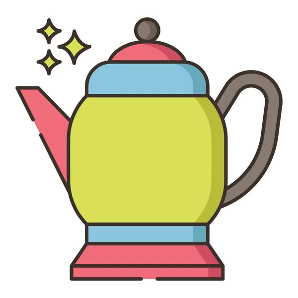 Antiguo Icono Cafetera Estilo Contorno Lleno — Archivo Imágenes Vectoriales