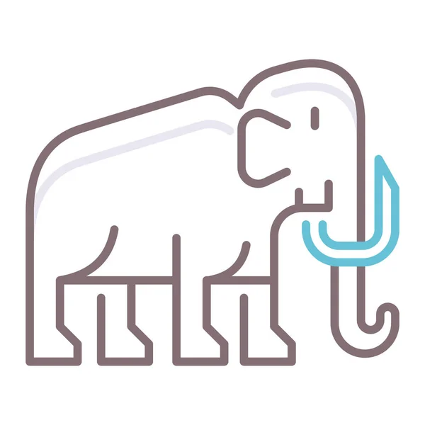 Animal Extinto Icono Mamut — Vector de stock