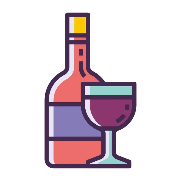 Alkoholowa Ikona Czerwonego Wina Stylu Wypełnionym — Wektor stockowy