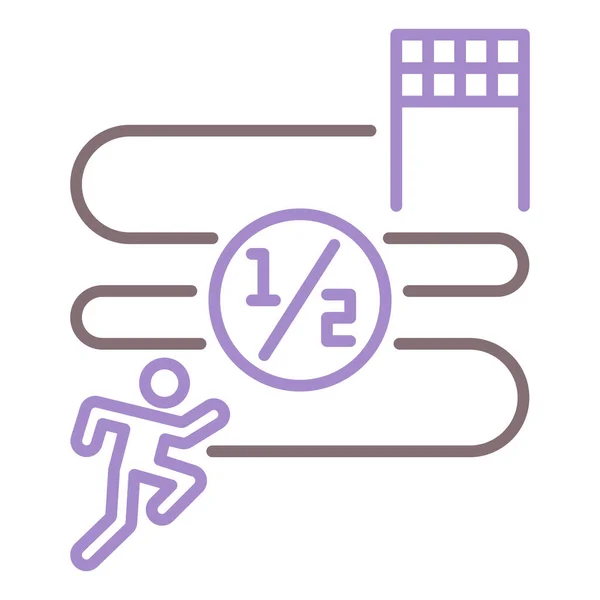 Atletismo Medio Maratón Icono — Vector de stock