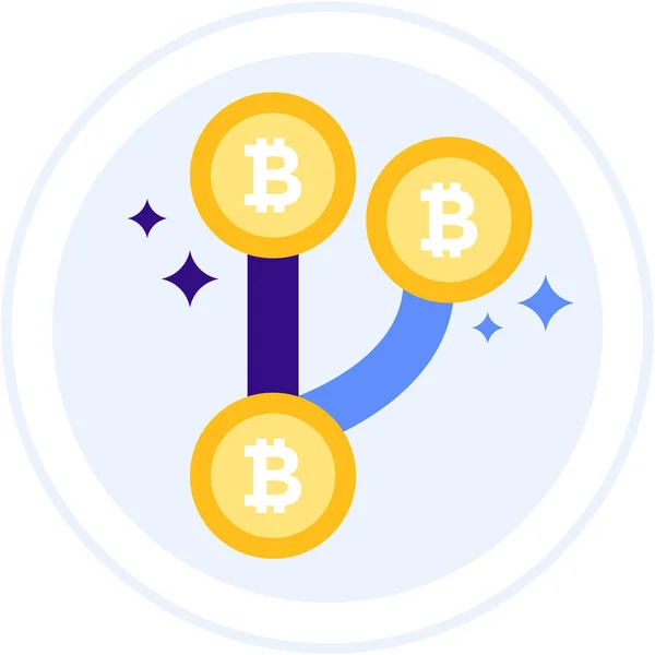 Bitcoin Blockchain Crypto Icon Badge Style — 스톡 벡터