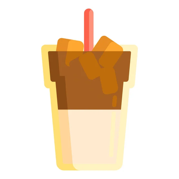 Café Hielo Café Hielo Latte Icono Estilo Plano — Vector de stock