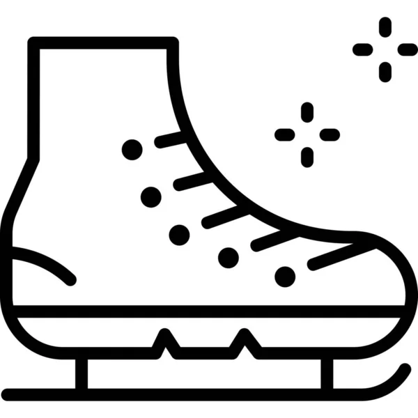 Ice Skates Ice Skating Skate Shoes Icon Outline Style — Stock Vector