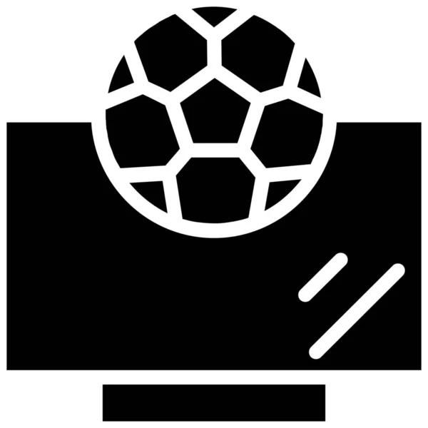 Fotbollsmatch Skärm Ikon Fotboll Fotboll Kategori — Stock vektor