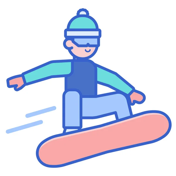 Snowboard Sport Ikone Outline Stil — Stockvektor
