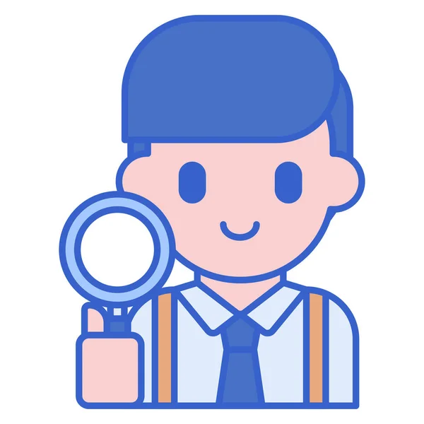 Asistente Detective Hombre Icono — Vector de stock