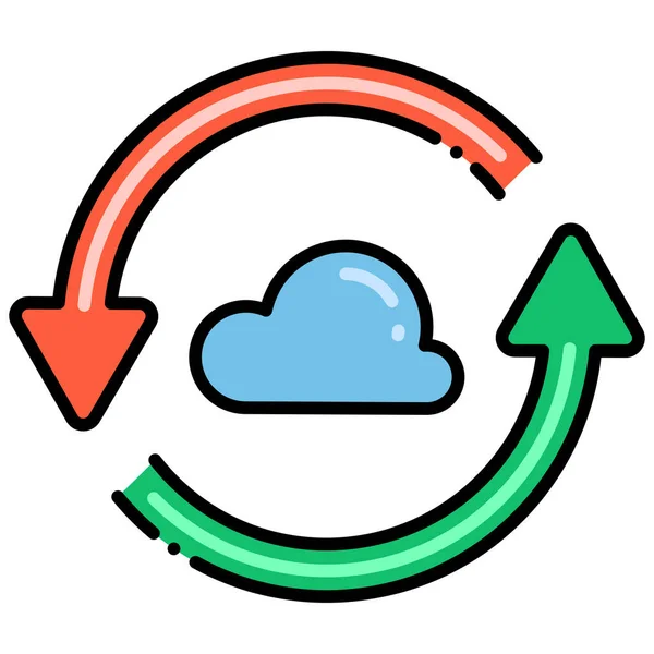Ikona Zarządzania Danymi Chmurze — Wektor stockowy